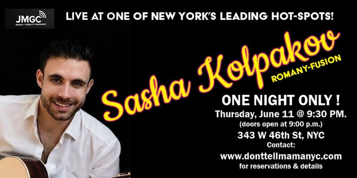 Guitarist Sasha Kolpakov to Perform One Night Only at Don't Tell Mama