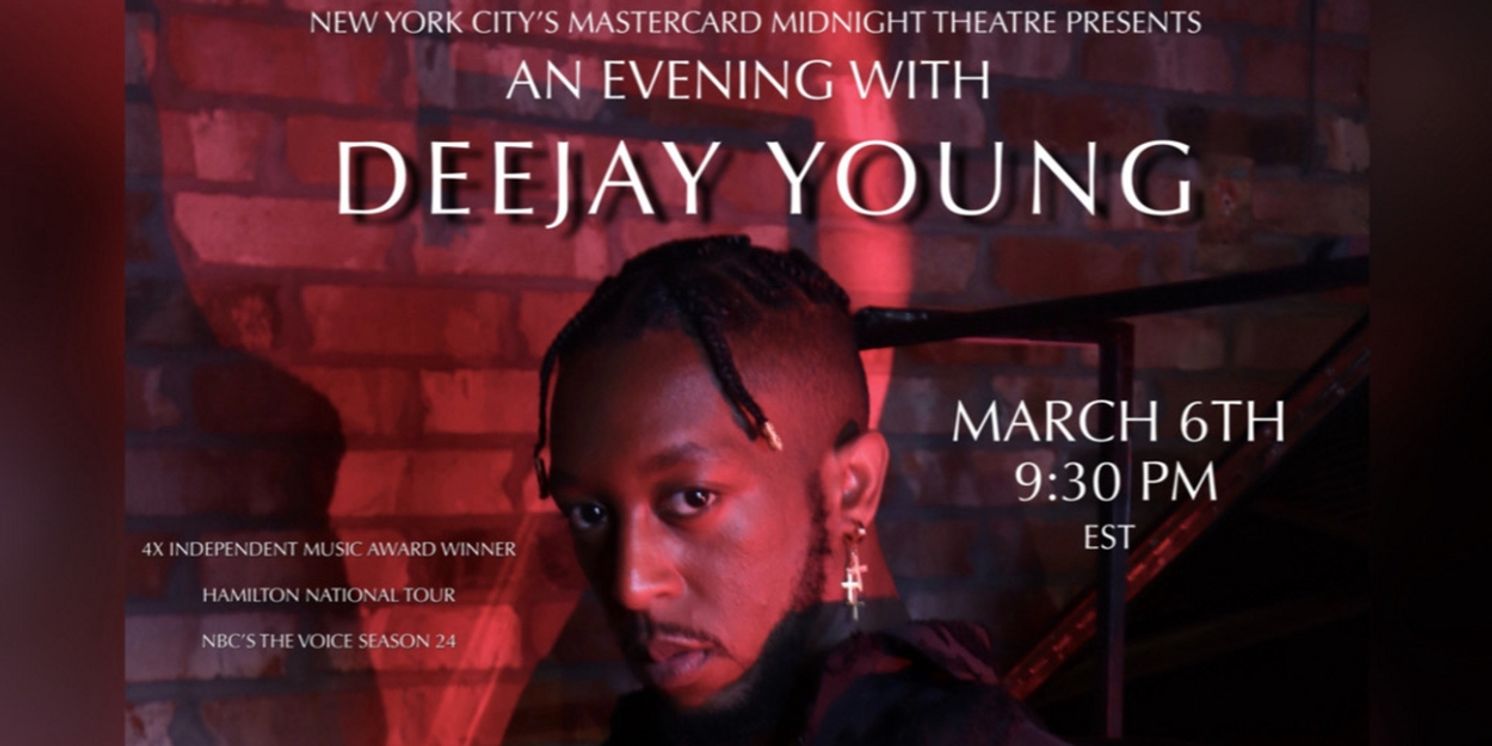 HAMILTON & The Voice Alum Deejay Young to Headline Concert at Mastercard Midnight Theatre  Image