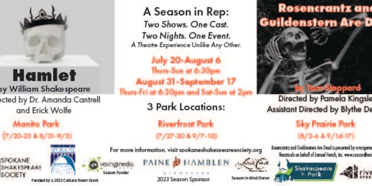 HAMLET and ROSENCRANTZ AND GUILDENSTERN ARE DEAD to Run In Rep at Spokane Shakespeare in the Park