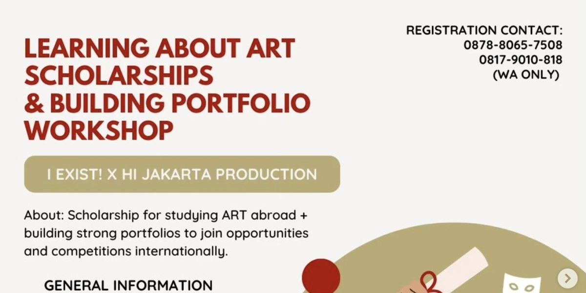 I Exist and Hi Jakarta Launch Workshop on Arts Scholarships and Portfolio Building
