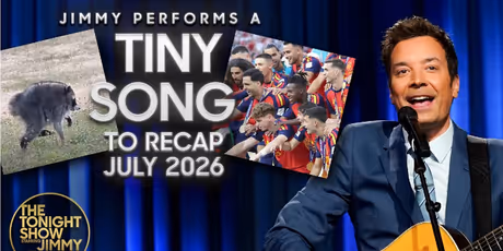 Jimmy Fallon Sings a Tiny Song Recapping Jimothy the Raccoon and July 2026 News Photo