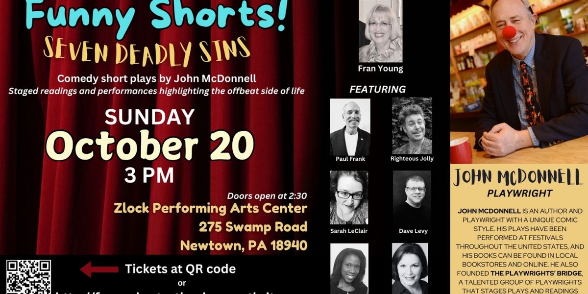 John McDonnell's FUNNY SHORTS to be Presented at Zlock Performing Arts Center