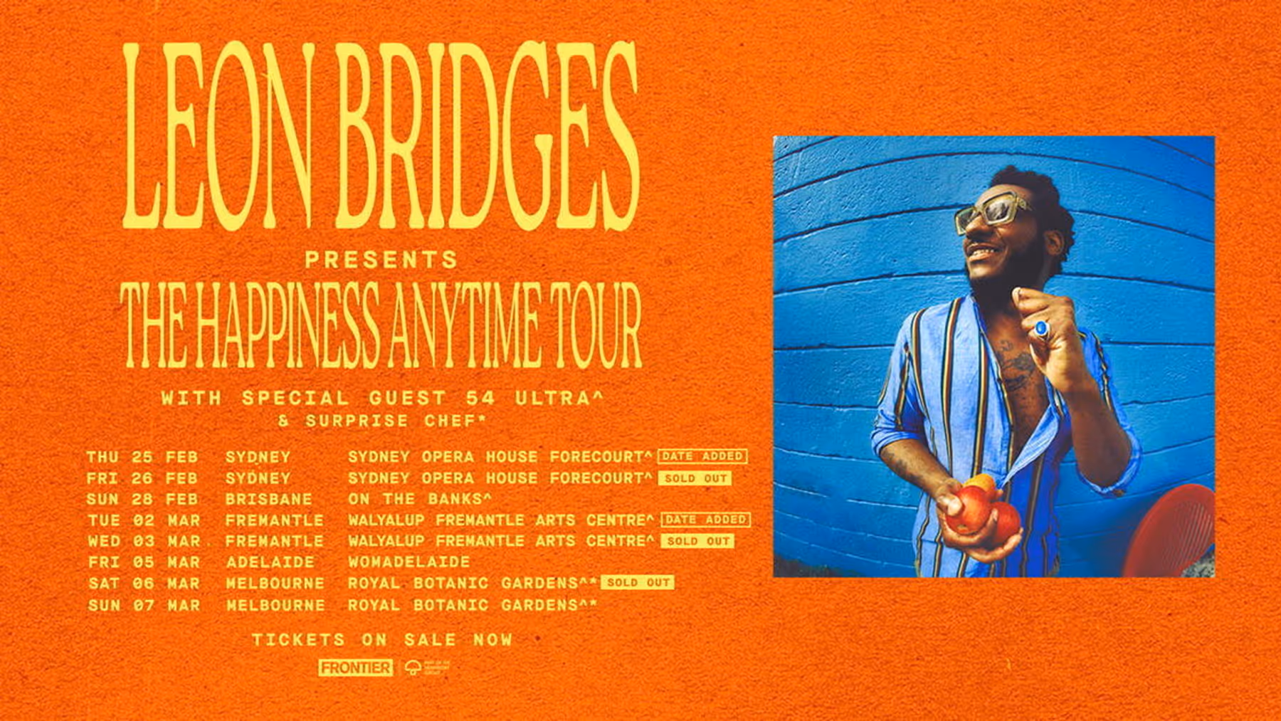 Leon Bridges to Add Second Sydney & Fremantle Shows to HAPPINESS ANYTIME TOUR