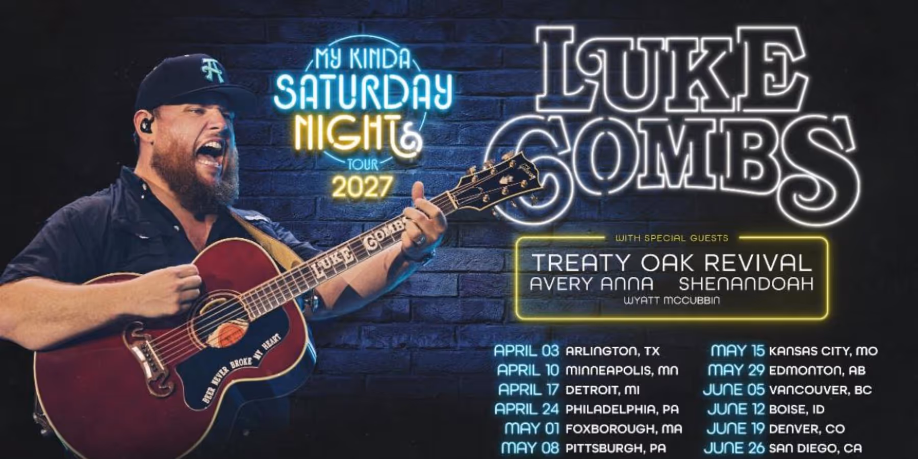 Luke Combs Adds 2027 Stadium Dates to MY KINDA SATURDAY NIGHT TOUR