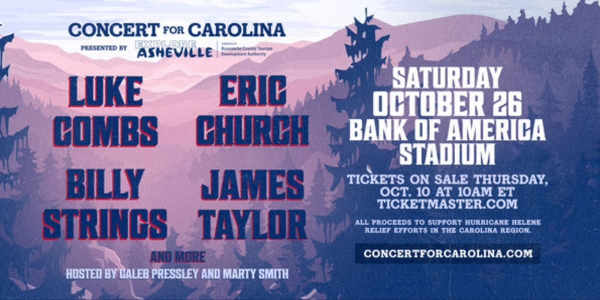 Luke Combs, Eric Church, & More to Headline 'Concert for Carolina'