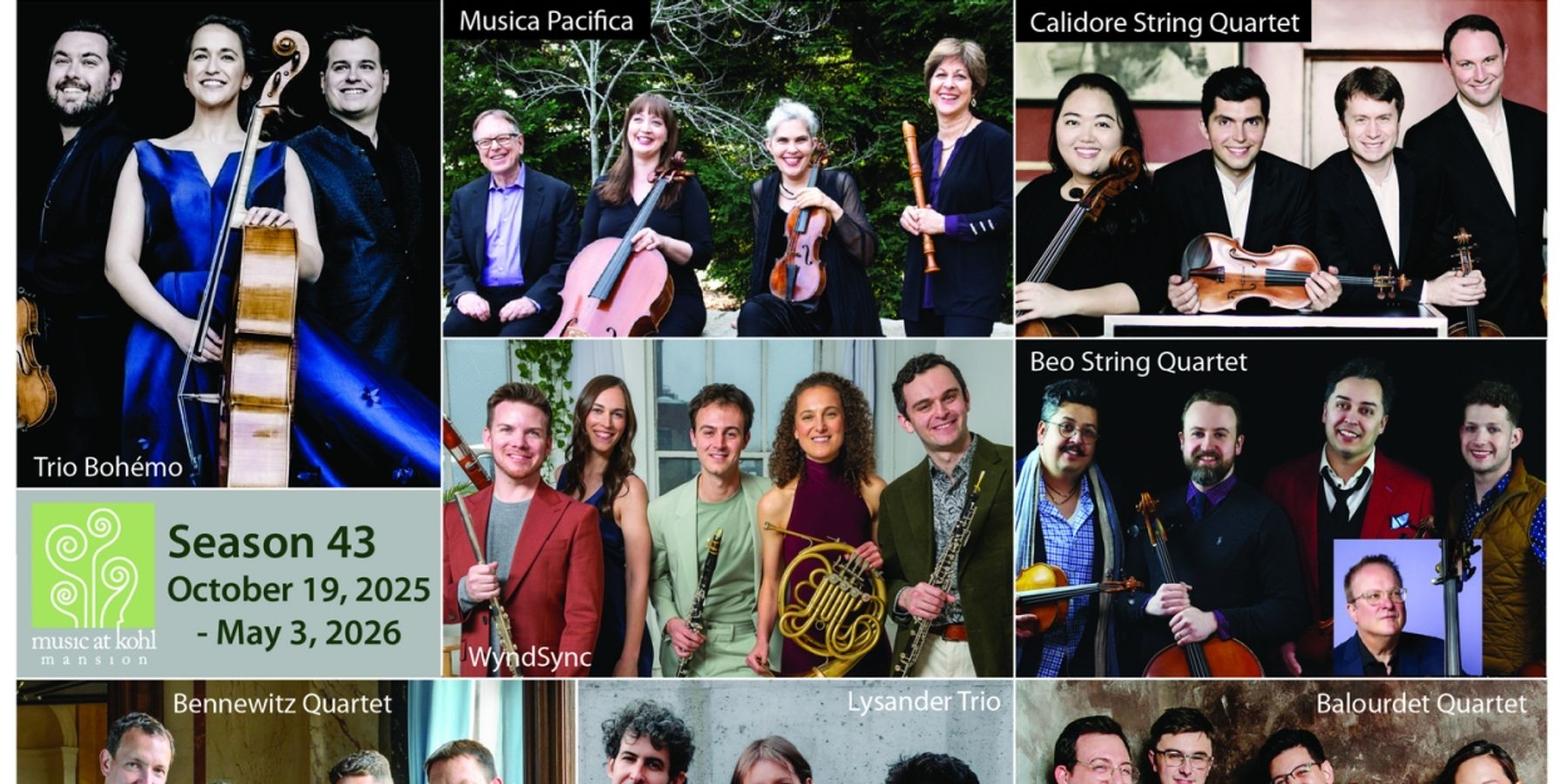 Music at Kohl Mansion Unveils 2025–26 Season Featuring Top International Chamber Artists