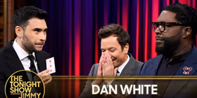 Magician Dan White Stuns Jimmy Fallon and Questlove With Dart Trick on THE TONIGHT SHOW