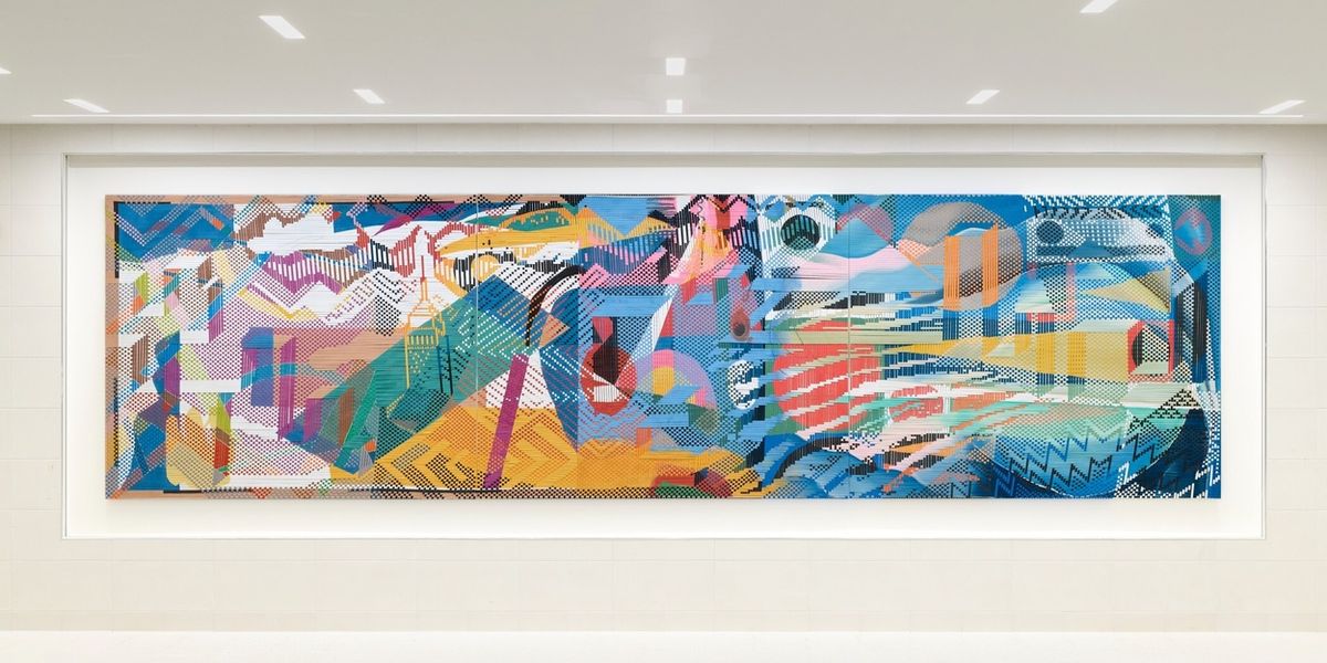 Miguel Arzabe Unveils Large-Scale Woven Paintings At New Queens Innovation Center