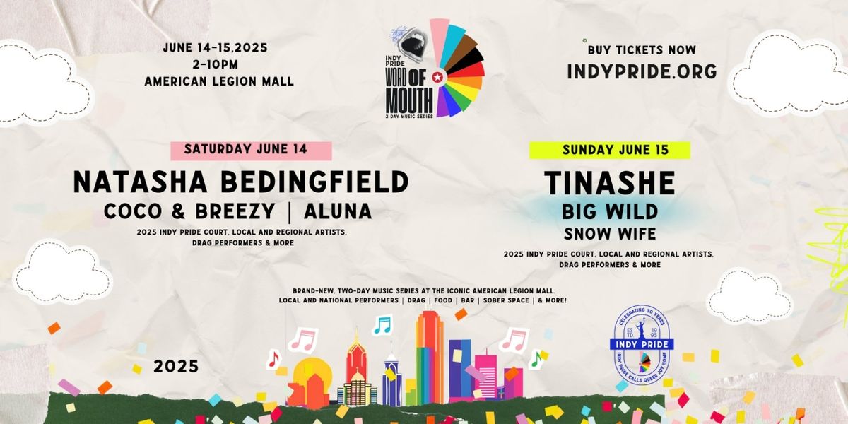 Natasha Bedingfield, Tinashe and More to Join Indy Pride's WORD OF MOUTH Lineup