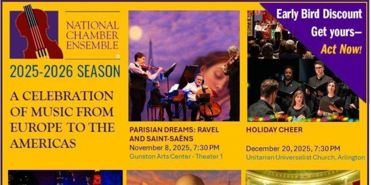 National Chamber Ensemble Reveals 19th Season: A Celebration of Music From Europe To The Americas