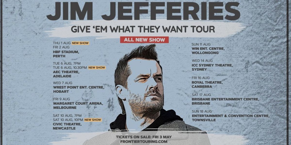 New Shows Added in Perth, Adelaide, and Newcastle For Jim Jefferies