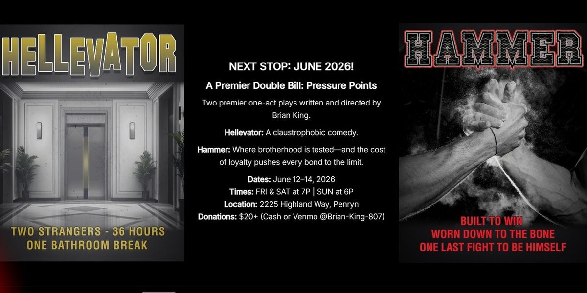 No Curtain Productions to Premiere PRESSURE POINTS Double Bill in Penryn