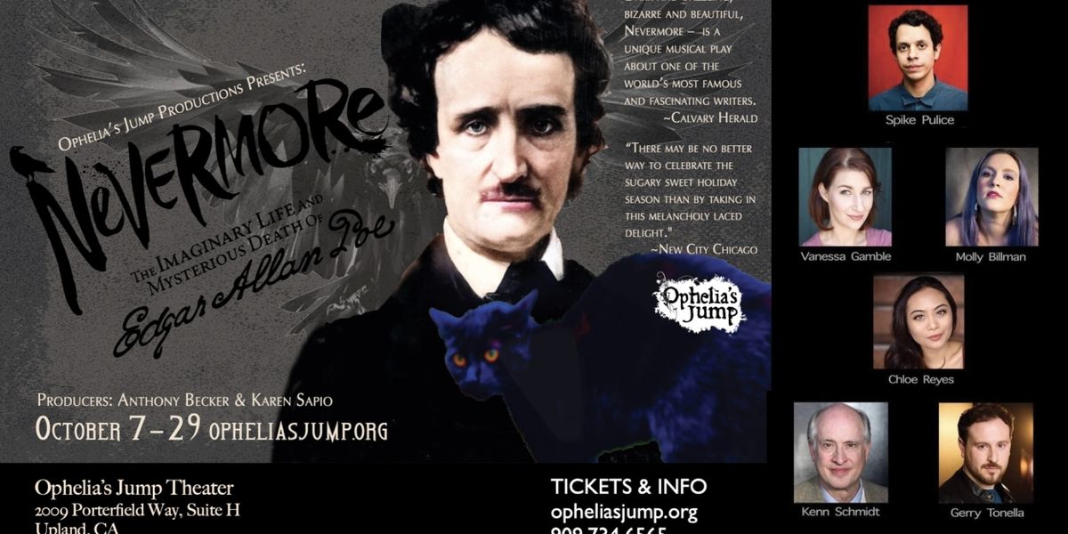 Ophelia's Jump Theatre to Present NEVERMORE: THE IMAGINARY LIFE AND MYSTERIOUS DEATH OF EDGAR ALLEN POE