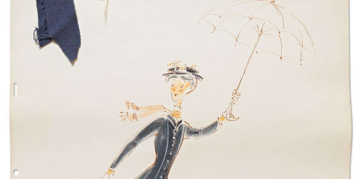 Original MARY POPPINS Costume Sketch Sells For $50,000