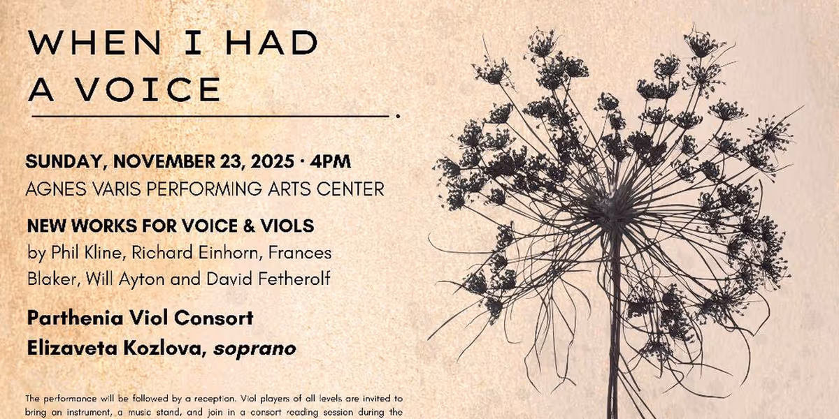Parthenia to Open 2025–2026 Season with WHEN I HAD A VOICE at the Agnes Varis Performing Arts Center