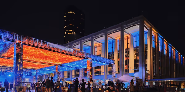 Photos: Lincoln Center Lights Up Blue and Orange For the New York Knicks Photo
