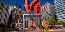 Cirque Du Soleil BAZZAR Artists Visit Philadelphia Museum Of Art And LOVE Park