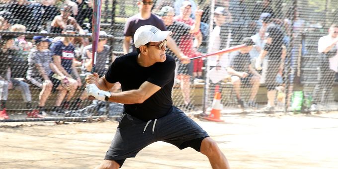 Photos: George Clooney Play Softball at the Broadway Show League Opening Day Photos