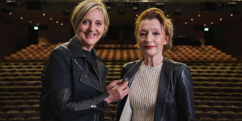 Photos: Lesley Manville Receives Tony Nominee Pin from Marianne Elliott Photo