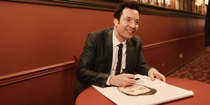 Photos & Video: Jimmy Fallon Receives Sardi's Portrait