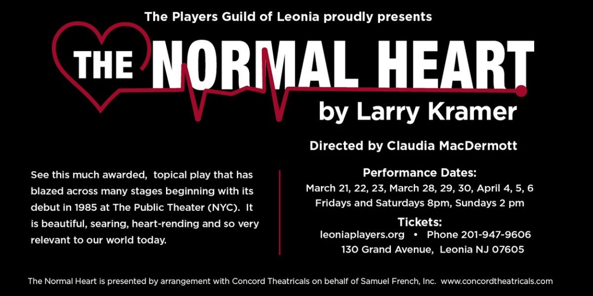 A NORMAL HEART to be Presented at Players Guild Of Leonia