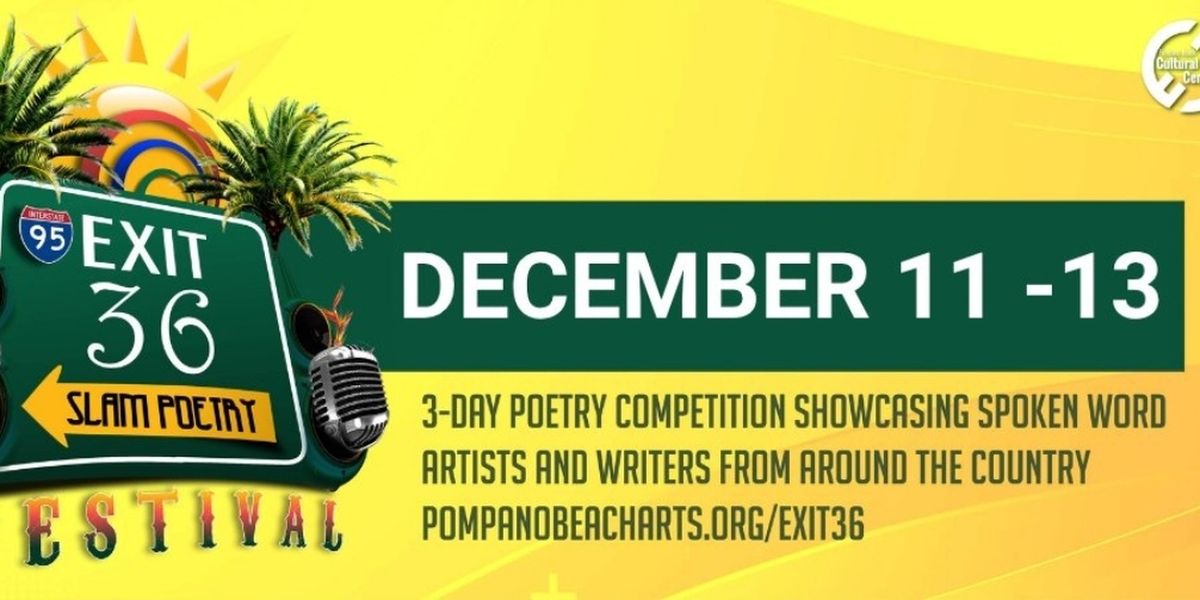 Pompano Beach Arts To Present The Eighth Annual Exit 36 Slam Poetry Festival