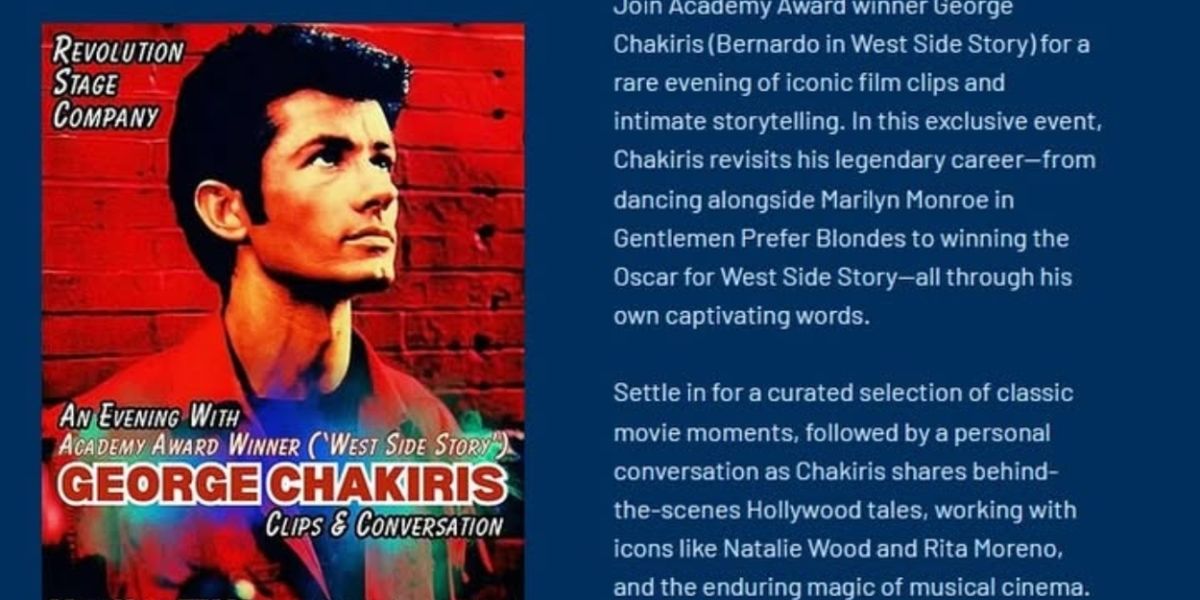 Previews: GEORGE CHAKIRIS CLIPS AND CONVERSATION at Revolution Stage Company