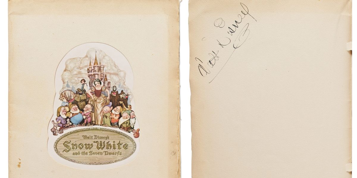 Rare Program for 'Snow White and the Seven Dwarfs' Signed by Walt Disney to be Auctioned