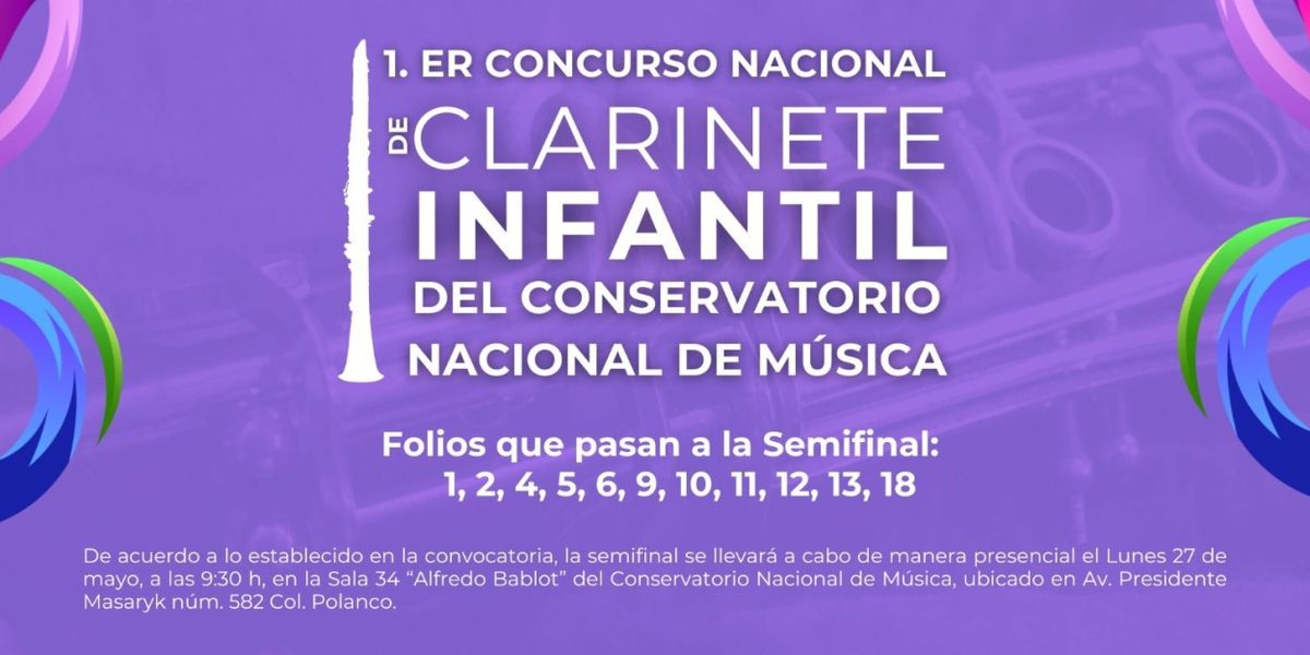 Realizan En El Conservatorio Nacional De Música El Seminario Internacional Y Concurso Nacional Infantil De Clarinete