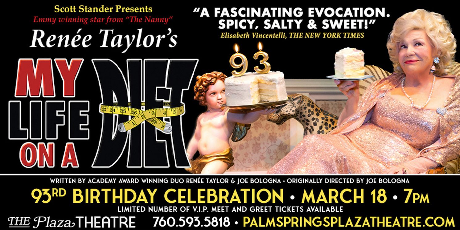 Renée Taylor To Present MY LIFE ON A DIET At The Plaza Theatre  Image