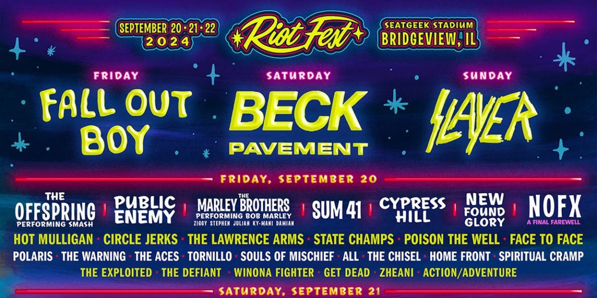 Riot Fest Details 2024 Single Day Band Lineup