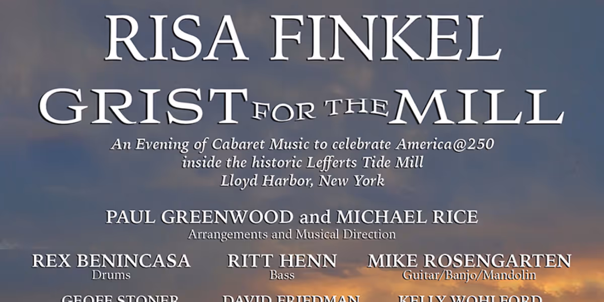 Risa Finkel Will Present GRIST FOR THE MILL at Historic Lefferts Tide Mill