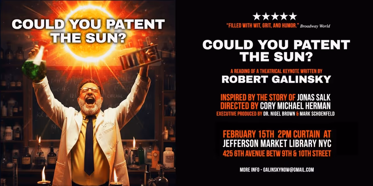 Robert Galinsky to Perform COULD YOU PATENT THE SUN? at Jefferson Market Public Library