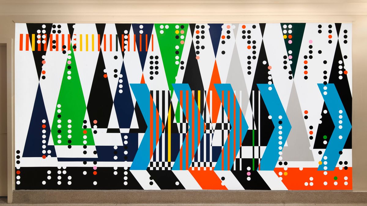 Sarah Morris Site-Specific Wall Painiting Unveiled By City Center