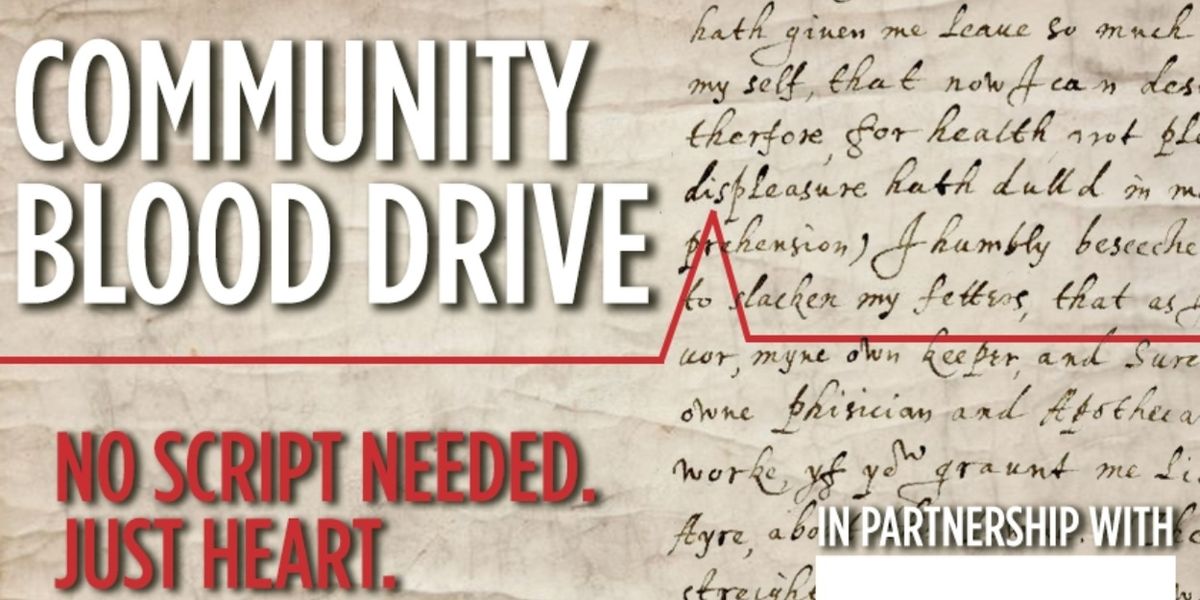 Shakespeare Theatre of New Jersey to Host Community Blood Drive