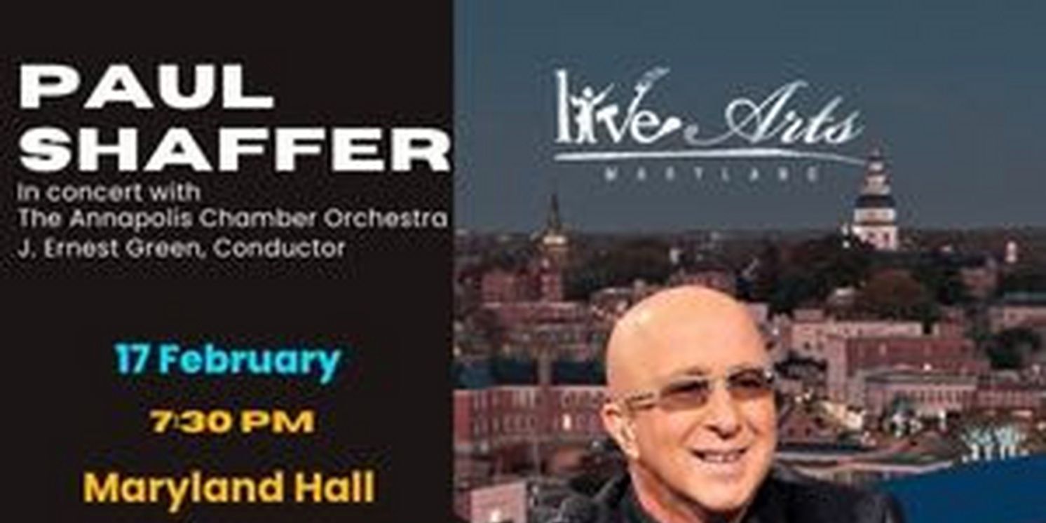Spotlight: PAUL SHAFFER IN CONCERT at Live Arts Maryland  Image