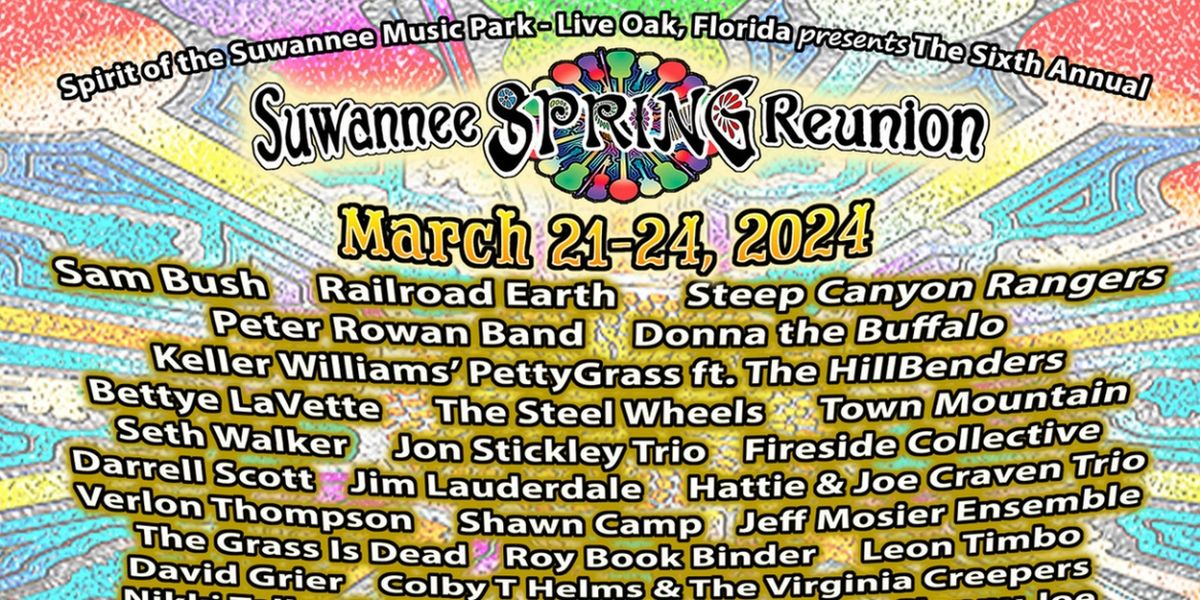 Suwannee Spring Reunion Lineup Sets Sam Bush, Steep Canyon Rangers, Peter Rowan Band, Donna The Buffalo