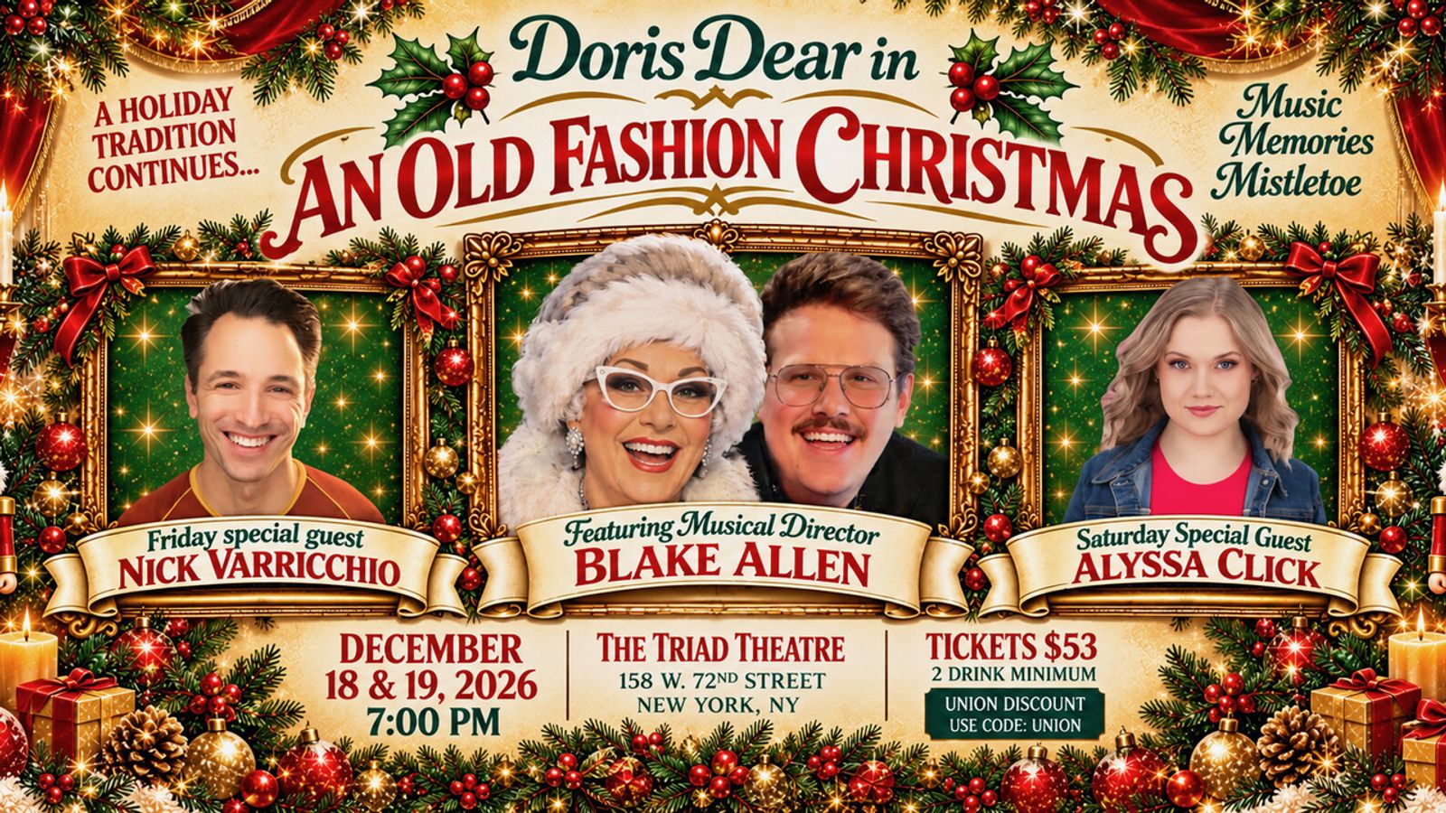 THE DORIS DEAR CHRISTMAS SPECIAL to Feature Nick Varricchio and Alyssa ...