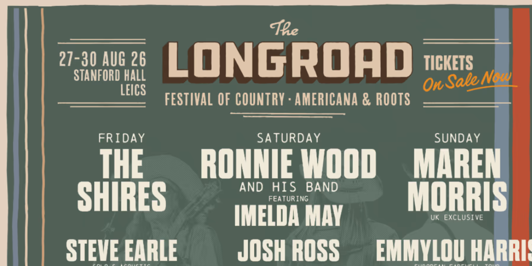 THE LONG ROAD FESTIVAL Taps Ronnie Wood to Headline Saturday Lineup