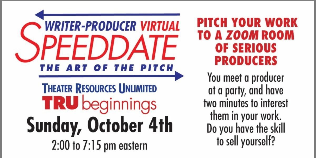 TRU to Host Writer-Producer Virtual Speed Date