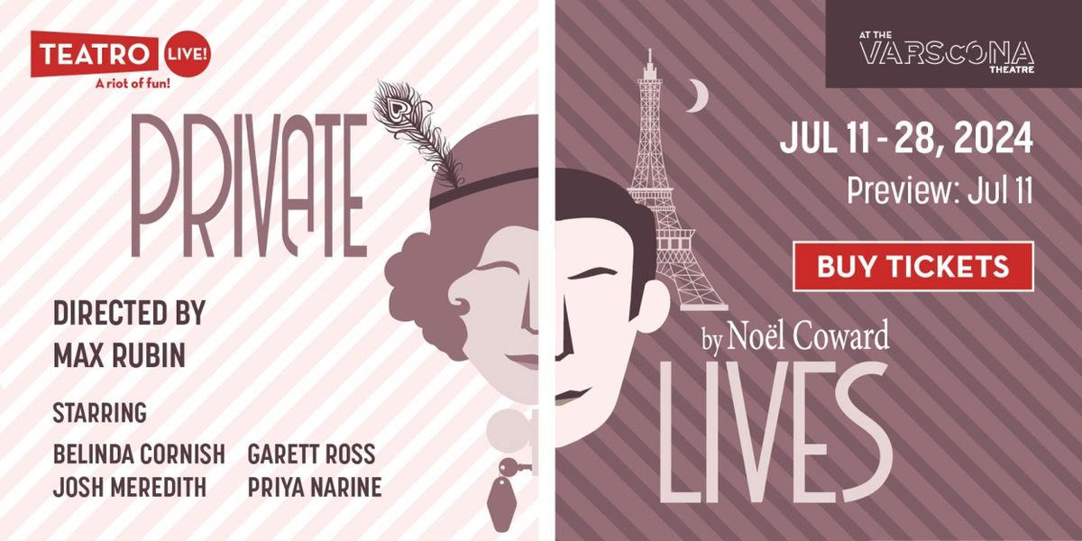 Teatro Live! to Present Noël Coward Classic PRIVATE LIVES This Summer
