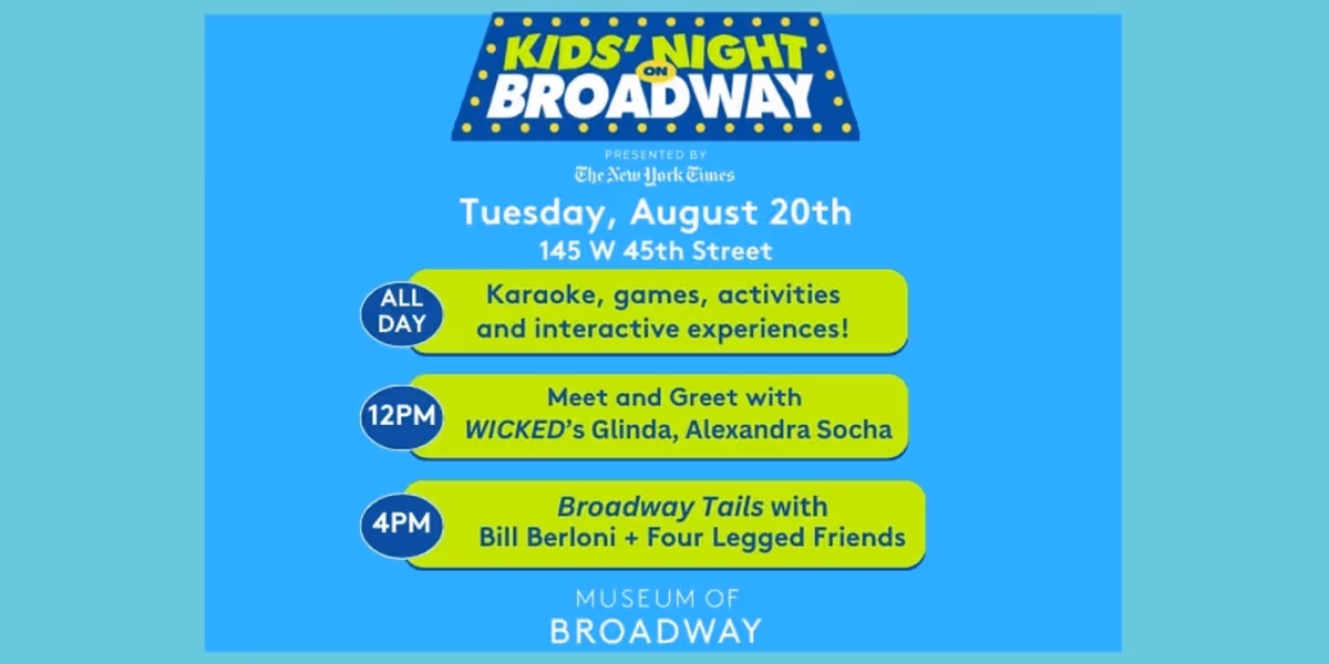 The Museum of Broadway Will Host a Kids' Night on Broadway Event This Week