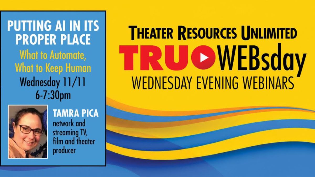 Theater Resources Unlimited to Present AI Workshop for Theater Artists
