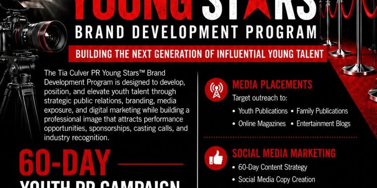 Tia Culver PR to Launch YOUNG STARS Brand Development Program