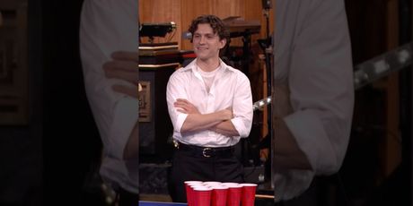 Tom Holland Plays Cyclops Beer Pong with Jimmy Fallon to Celebrate THE ODYSSEY Photo