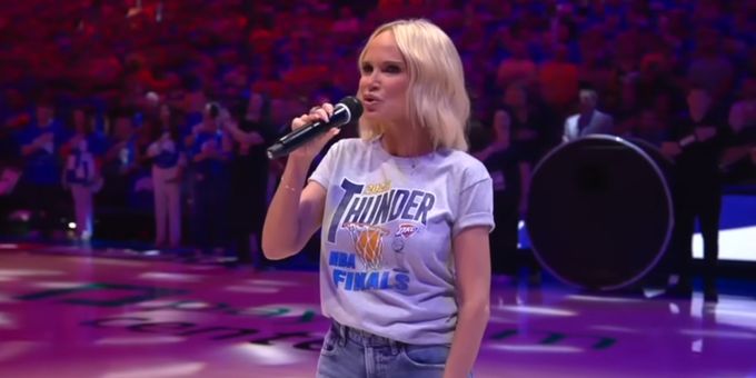 Video: Kristin Chenoweth Hits a High C in National Anthem at NBA Finals