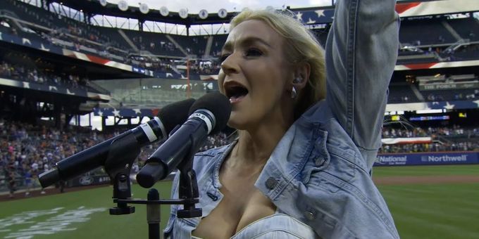 Video: Betsy Wolfe Sings the National Anthem at NY Mets Game