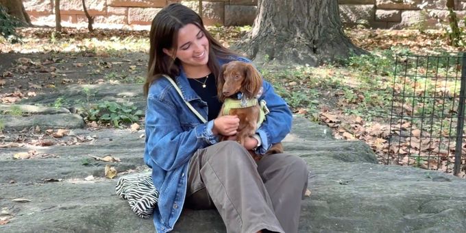 Video: Sarah Agrusa Cuddles up with Her Broadway Pet, Ollie