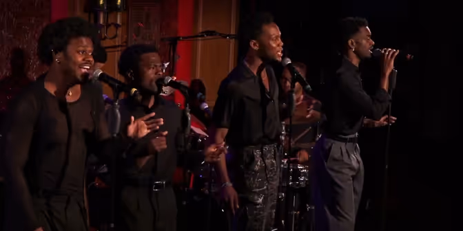 Treston J Henderson, Jay Copeland, Eric Shawn, & Terrence Williams Jr sing 'On Broadway' at 54 Below