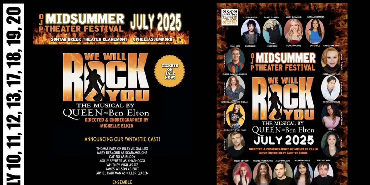 WE WILL ROCK YOU to be Presented by Ophelia's Jump at Sontag Greek Theatre
